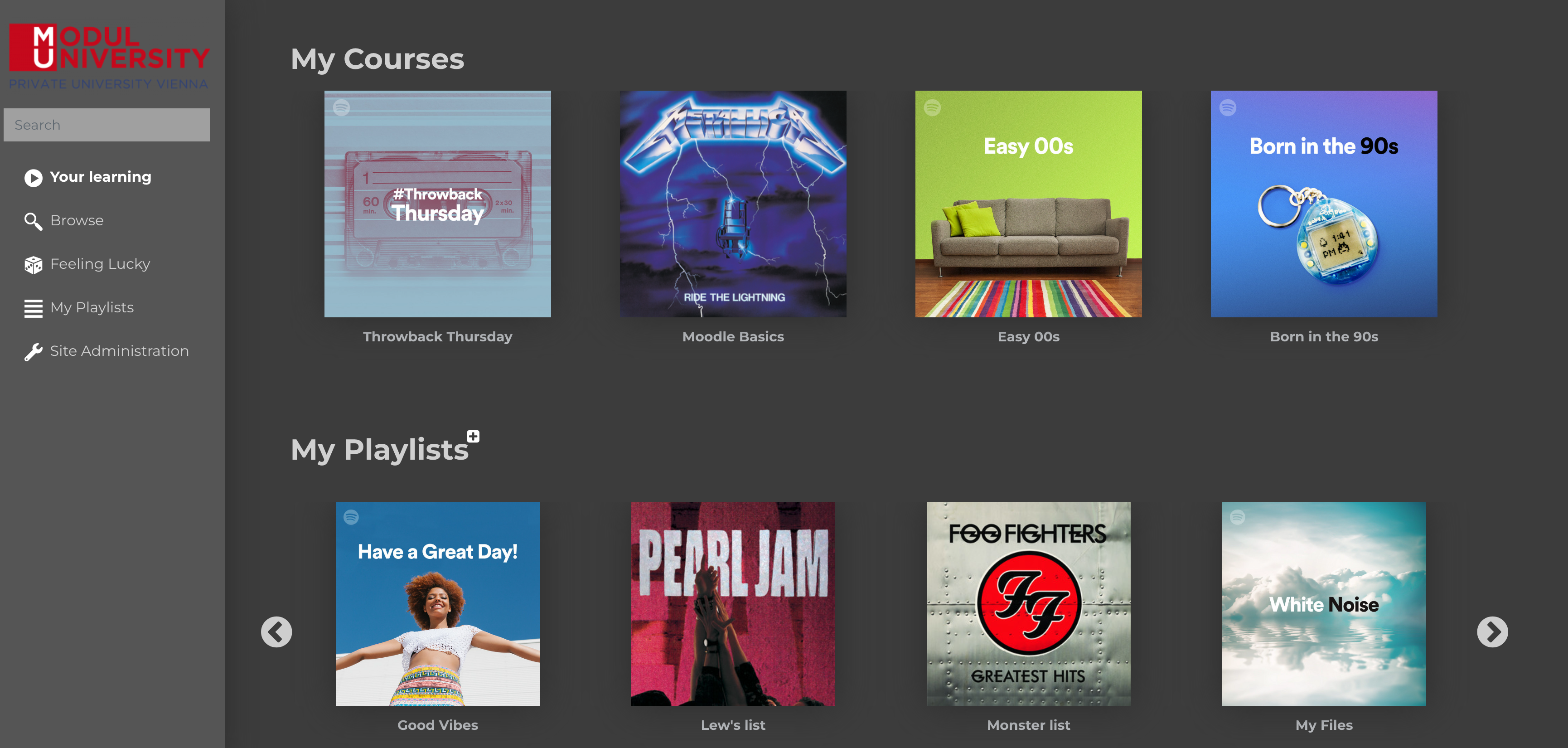What if the Moodle UX was like Spotify?